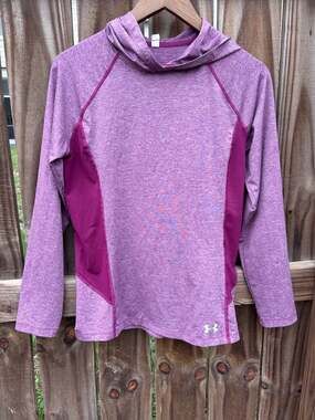 Under Armour Women's HeatGear Fitted Long Sleeve Hoodie Purple Twist